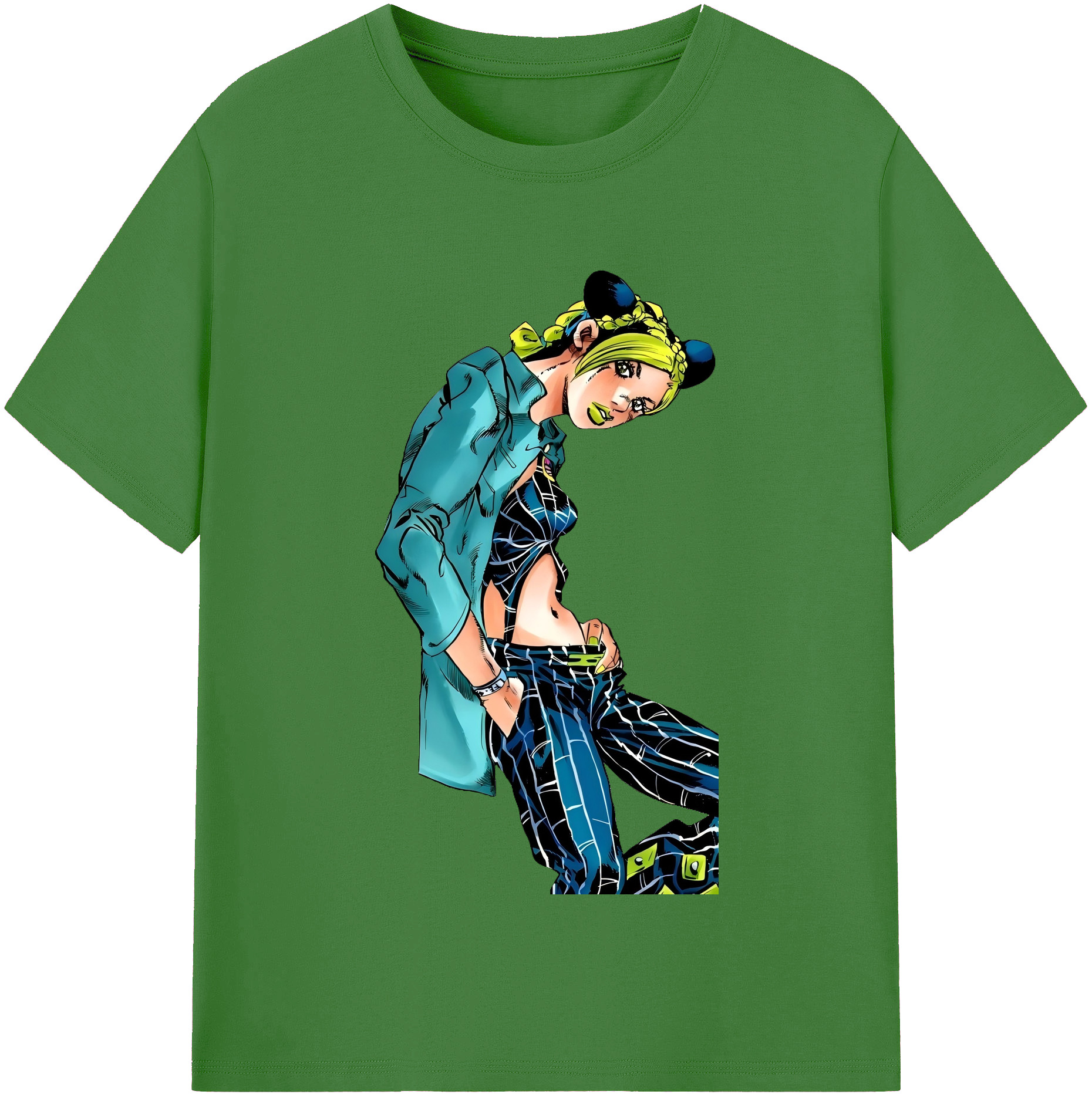 （画像用） "ジョジョの奇妙な冒険 くうじょう ジョリーン JoJo's Bizarre Adventure Jolyne Cujoh " レディースカジュアルプリントTシャツ（綿100％）